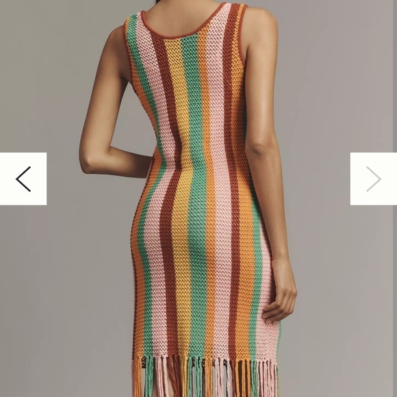 Multicolor Striped Fringe Dress - Picture 3 of 7